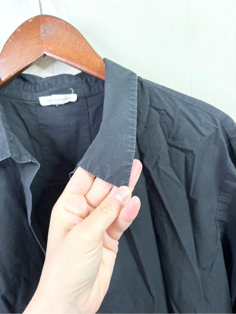 Eileen Fisher black popover tunic blouse 100% organic cotton size L